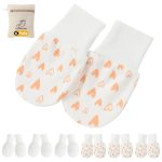Newborn Baby Girl Mittens Anti Scratch Baby Mittens No Scratch Mittens Baby Gloves for 0-6 Months Baby Girls (6 Pairs)